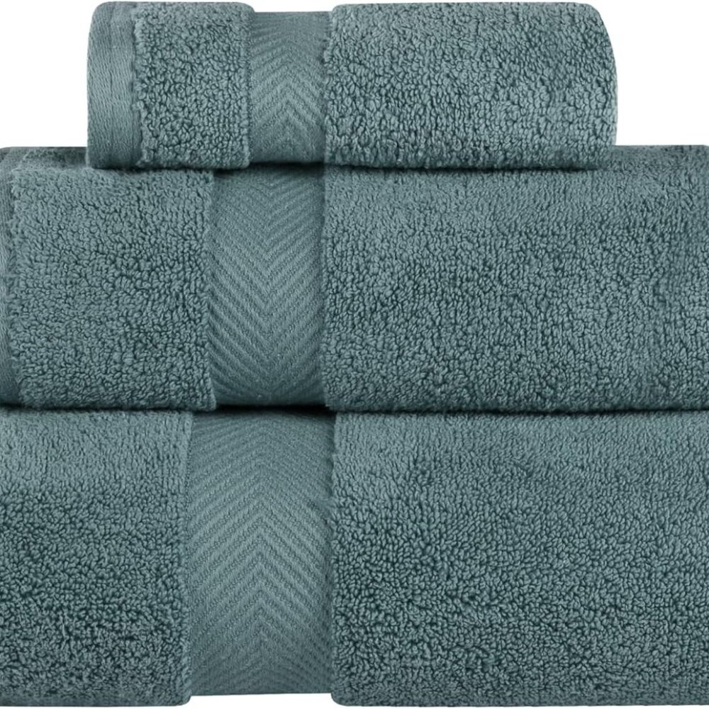 Superior Collection 3 Piece 100% Soft Cotton Towel Set Bath, Face, Hand NEW Jade